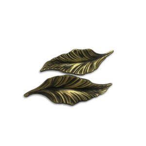 1 Adet - Epoksi Tepsi Kulbu ,Yaprak Model Eskitme Gold