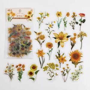 1 Paket - Mix Sarı Çiçek Sticker