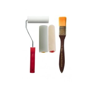 10cm Sünger Rulo Set + 10cm Kadife Rulo Yedek + Desen İpek Fırça 350-1