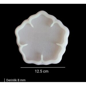 12,5cm - Çiçek Model Bardak Altı Kalıbı - Kod: SN1243