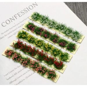 6 lı - Kendinden Yapışkanlı - Yapay Çiçekli Çim - Renk Seçmeli