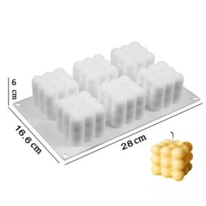 Çoklu Bubble Mum Silikon Kalıbı 6 Lı Büyük Boy