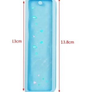 Dikdörtgen Pul Kırığı Hologramlı  Kitap Ayracı- Hobi Silikon Kalıbı -Kod:455