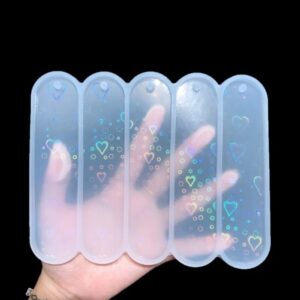 Kalp Hologramlı Silikon Kitap Ayracı - Hobi Silikon Kalıbı -Kod: