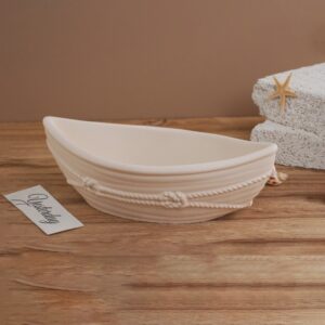 Mum Gemi Silikon Kalıp - Oval Kase, Tekne, Kavanoz ve Halat Desenli Epoksi Reçine ve Alçı Kalıbı-Kod: 1260