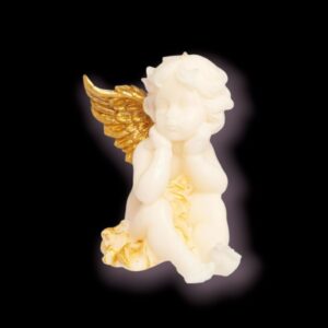 Oturan Melek Modeli Mum Modeli Varak Kanatlı