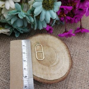 Oval Ortası Bölme Metal Kolye Ucu
