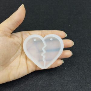 Reçine Epoksi Kalıp Kolye Anahtarlık  Kalp Arkadaşlık - A18