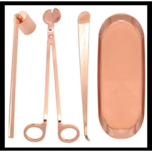 Rose Mum Bakım Seti ( Makas,Söndürücü,Raf Plakası,Fitil Çekici)