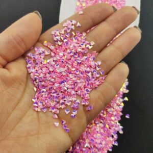 Üçgen Pul Kırığı - Parlak Pudra Pembe 25 gr