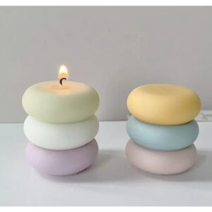 Üçlü Makaron Mum Kalıbı - Hobi Silikon Kalıbı -Kod:1046