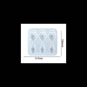 üzüm - dondurma desenli dekoratif silikon kalıp - 117x106 mm-Kod:388